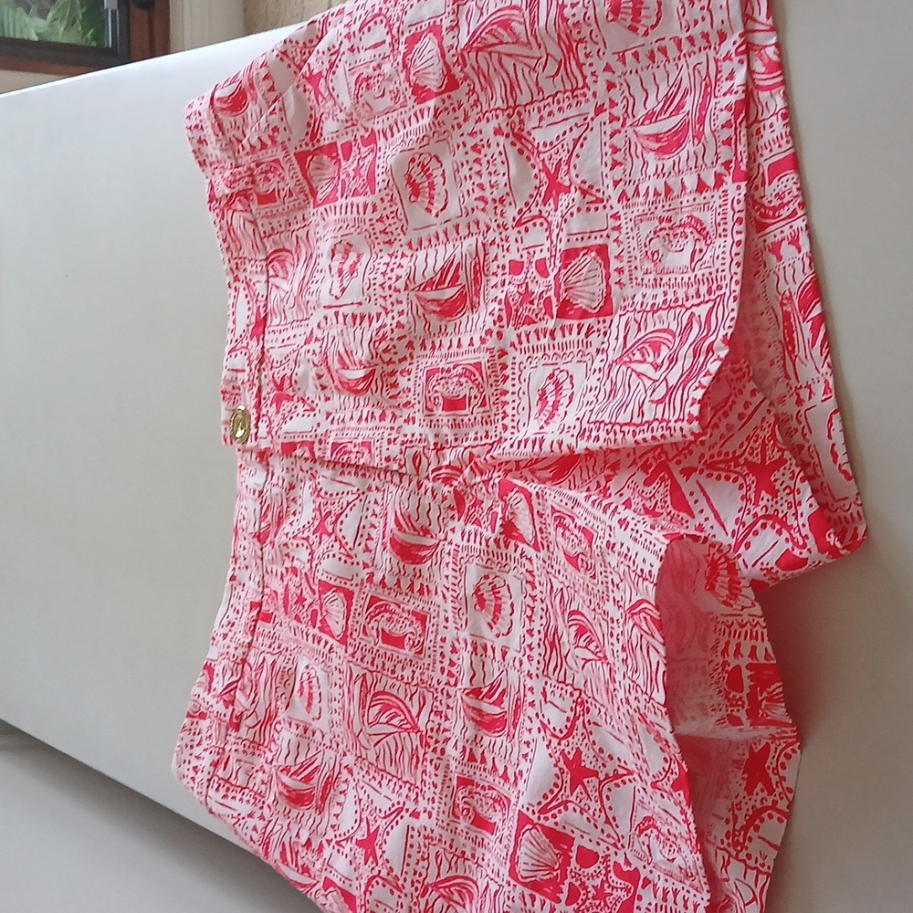 Lilly Pulitzer Mizner Red Patterned Shorts